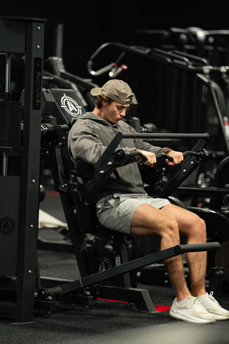 A member on a seated machine at The Forum